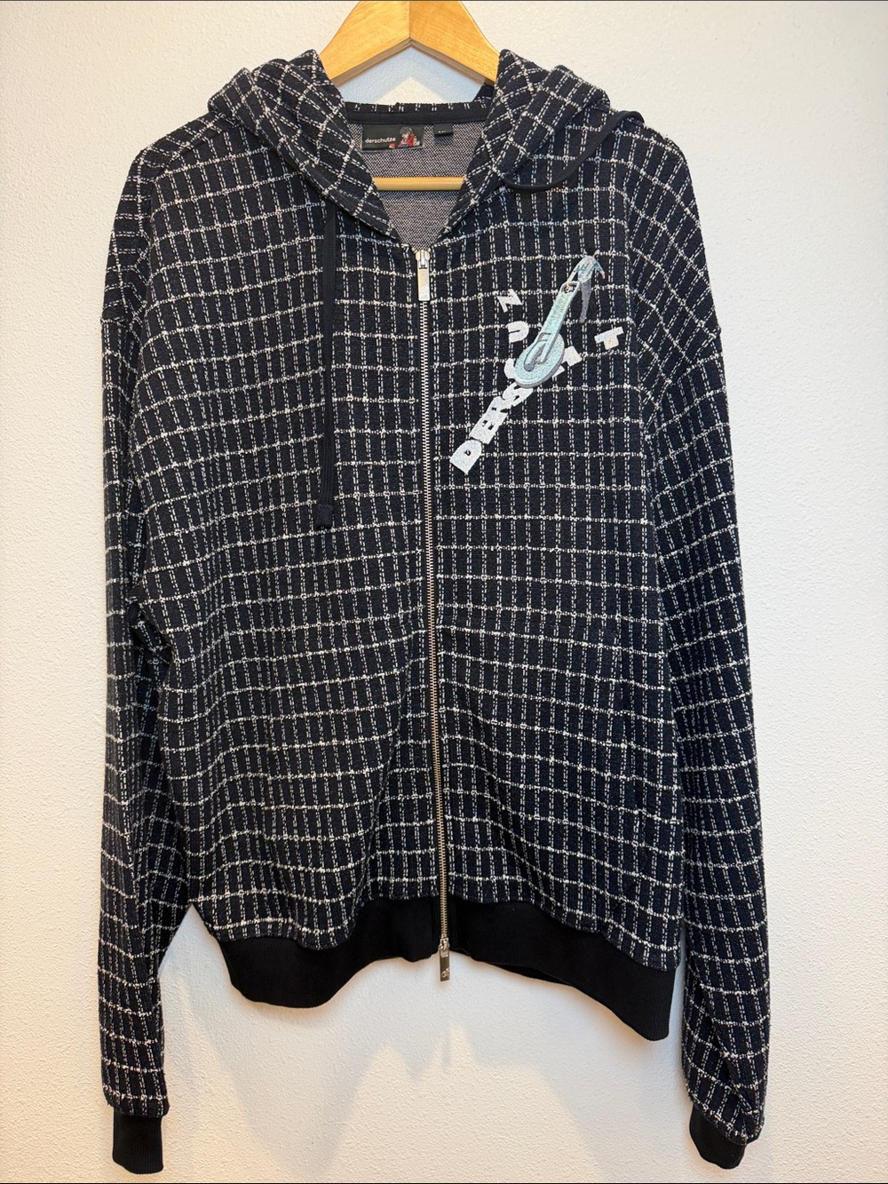 derSchutze “On Air” Tweed Zip-Up Hoodie- XL Excellent Condition